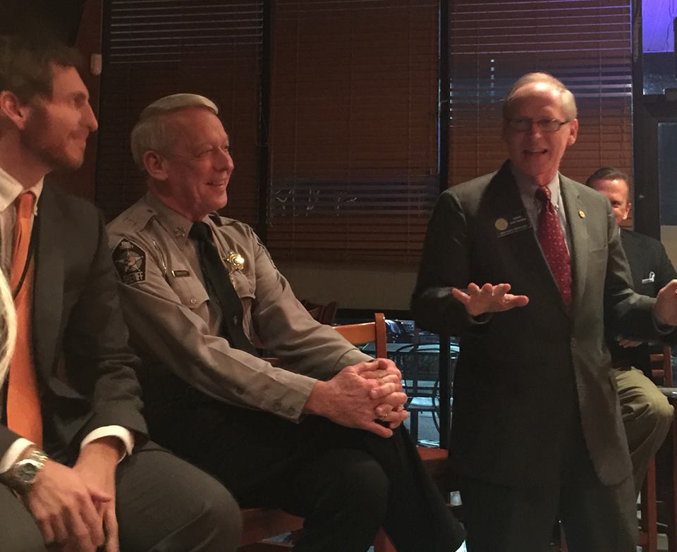 Judge Dan Nagle with Sheriff Donnie Harrison and Judge Jefferson Griffin
